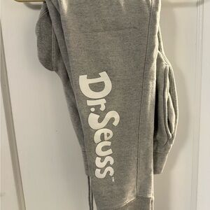 Champion Gray Sweatpants with Dr. Seuss Print